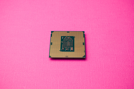 processor for computer isolated a colored backgroundの写真素材