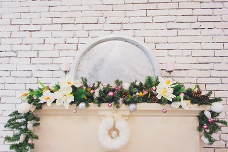 Interior Studio Christmas warm colors winter gardenの写真素材
