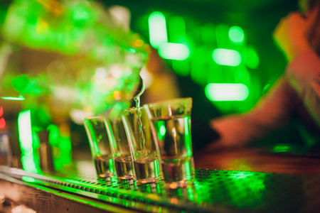 Gold Mexican tequila with lime and salt, selective focusの写真素材