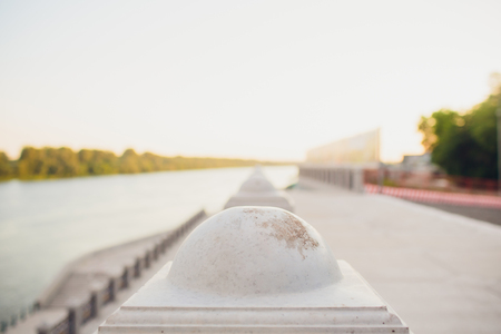Embankment of the sea sunset sun sky water.の写真素材