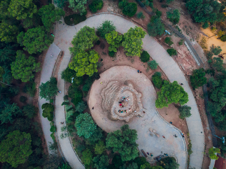 View of Park Guell in Barcelona. Catalonia, Spainの写真素材