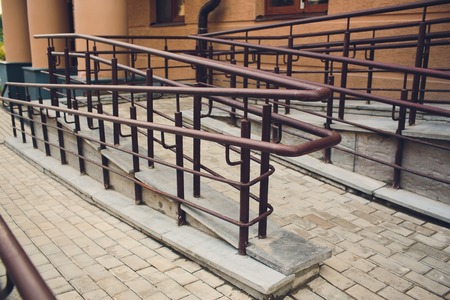 Entry for the disabled in the residential area.の写真素材