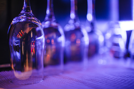 Close up the bottom of wine glassの写真素材