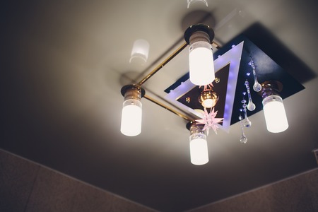 Contemporary chandelier made out of the light bulbs