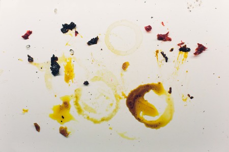 traces of hookah tobacco on a white background, the concept of dirtの写真素材