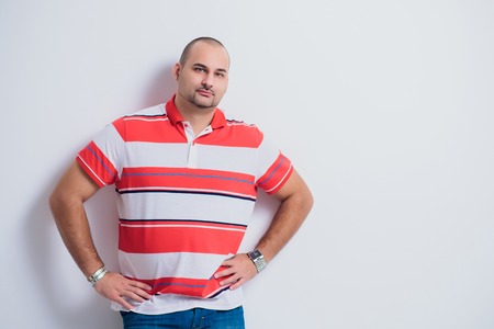 Portrait of Smiling Adult Man Looking at Camera.の写真素材