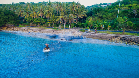 Suwehan beach at Nusa Penida island. Bali, Indonesiaの写真素材