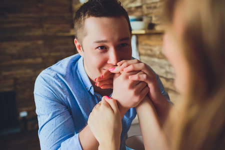 Couple enjoying their breakfast meal togetherの写真素材