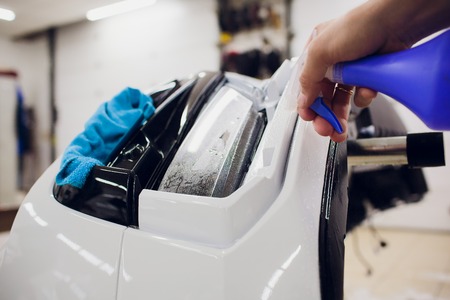 Car paint protection, protect coating installationの写真素材
