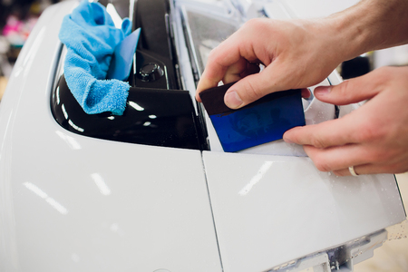 Car paint protection, protect coating installationの写真素材
