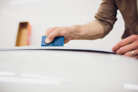 Car paint protection, protect coating installationの写真素材