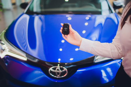 UFA, RUSSIA - JUNE 05 2018: Toyota CH-R 2018 auto show car saleのeditorial素材