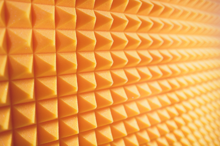 Close up of sound proof coverage in music studio.の写真素材