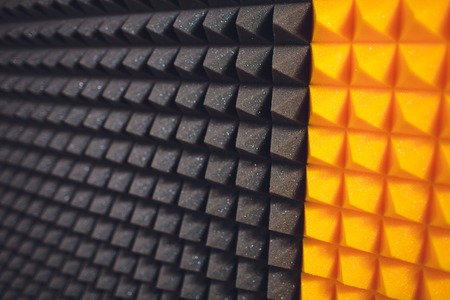Close up of sound proof coverage in music studioの写真素材