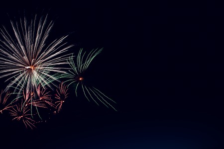 Abstract colored firework background with free space for text.