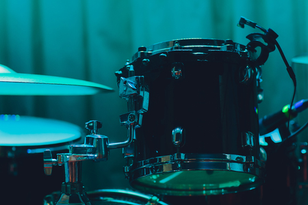Musical instruments in concert,drum in the stageの写真素材