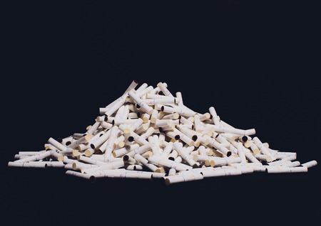 used sticks of the tobacco iqos system.Smoking without burning tobaccoの写真素材