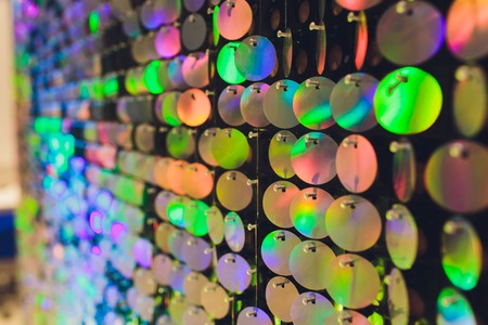 multicolor glitter wallpaper in top view with shiny particlesの写真素材