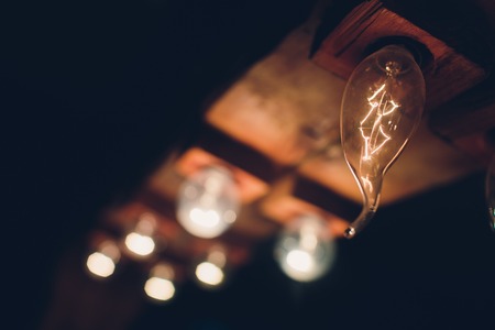 Decorative antique edison style filament light bulb.の写真素材