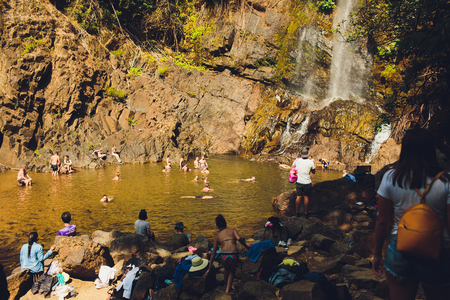 Phang-Ng, Thailand, 2 Mart, 2019: Tam Nang Waterfall, Sri Phang-Nga National Park, Takuapa District, Phang-Nga, Thailand.のeditorial素材