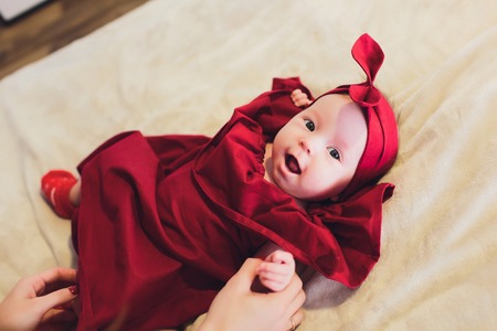 portrait of a cute 6 months baby girl.の写真素材