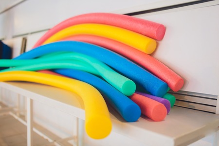 Wacky Noodles, Swimming Pool Toys Foam Stick, Swimming Pool Noodles.の写真素材