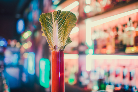 Alcoholic orange cocktail at the bar. Carrot Cocktail.の写真素材