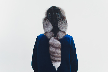 national Bashkir costumes. peoples of Russia. Tatars on white background studio.の写真素材