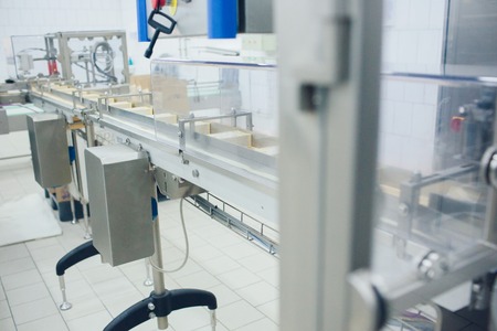 shelves with cheese factory