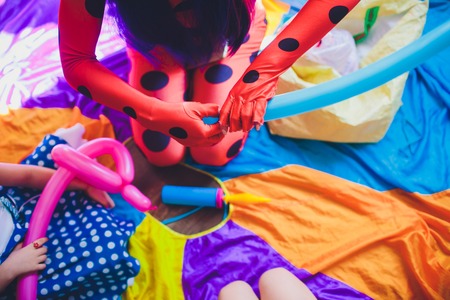 animator for children inflates long balls make them balls swordsの写真素材