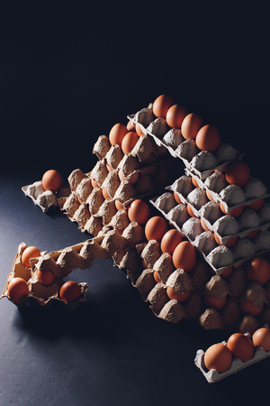 brown eggs Paper trays containers paper castle
