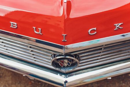 Ufa, Russia - August 12, 2018: Front view of a muscle retro car 1968 Buick Riviera.のeditorial素材