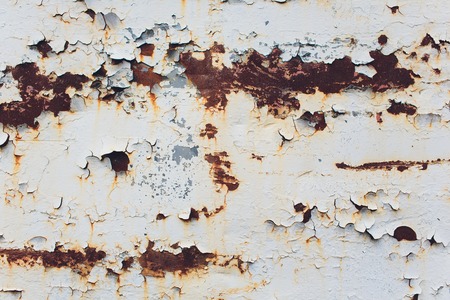 Old rusty white metal. The rust on metal background. Grunge wall backgroundの写真素材