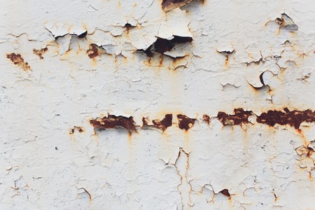 Old rusty white metal. The rust on metal background. Grunge wall backgroundの写真素材