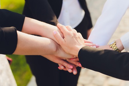 Business people shaking hands, finishing up meetingの写真素材