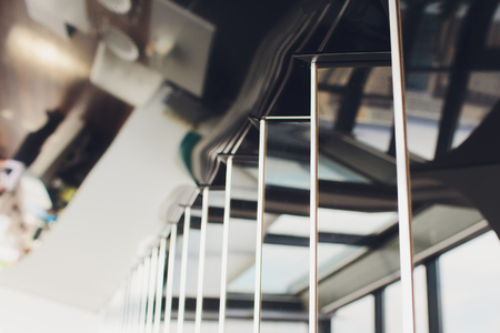 Mirror interior rectangular, dark, modern design verticalの写真素材