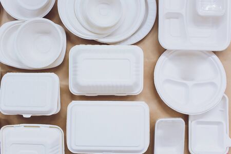 Disposable tableware from natural materials, wooden spoon and fork, eco-friendly.の写真素材