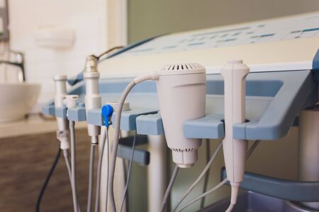Closeup of new cosmetology equipment in modern aesthetic clinic.