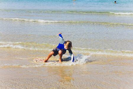 Tel Aviv, Israel, August 12th, 2018: Lots of tourists and locals are swimming at blue Mediterranean...