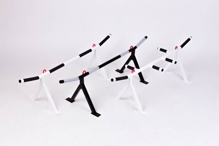 Sports wall horizontal bar isolated on white background.の写真素材