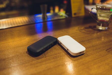 heat-not-burn tobacco product technology. e-cigarette before smoking.の写真素材
