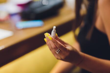 heat-not-burn tobacco product technology. e-cigarette before smoking.の写真素材