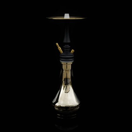 part of the hookah, modern design, on a black background.の写真素材
