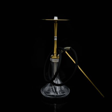 part of the hookah, modern design, on a black background.の写真素材