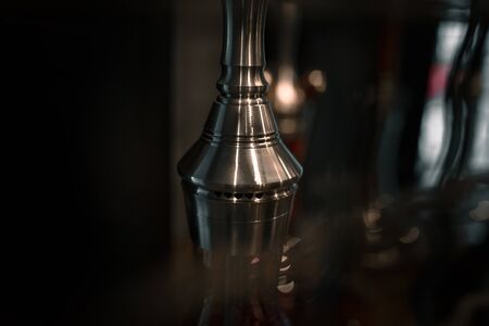 part of the hookah, modern design, on a black background.の写真素材
