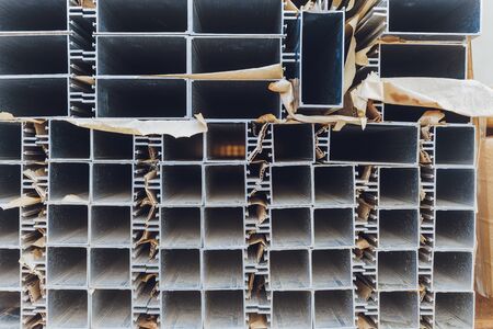 Selection of PVC window profiles on display.の写真素材