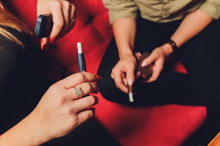 heat-not-burn tobacco product technology. e-cigarette before smoking.