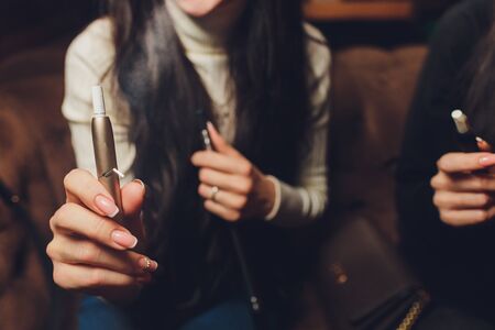 heat-not-burn tobacco product technology. e-cigarette before smoking.の写真素材
