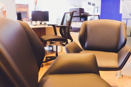 Office furniture on a white background top view.の写真素材
