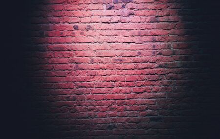 brick wall with light for abstract background